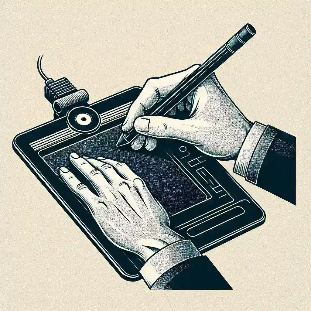 O Apoio para o Pulso em Combinação com um Tablet Gráfico